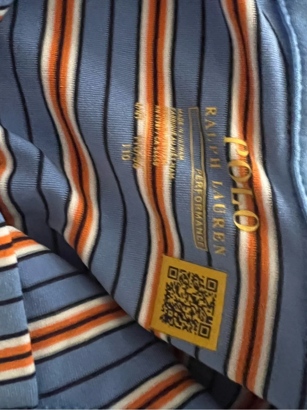 Ralph Lauren Blue and Brown Striped Polo Shirt